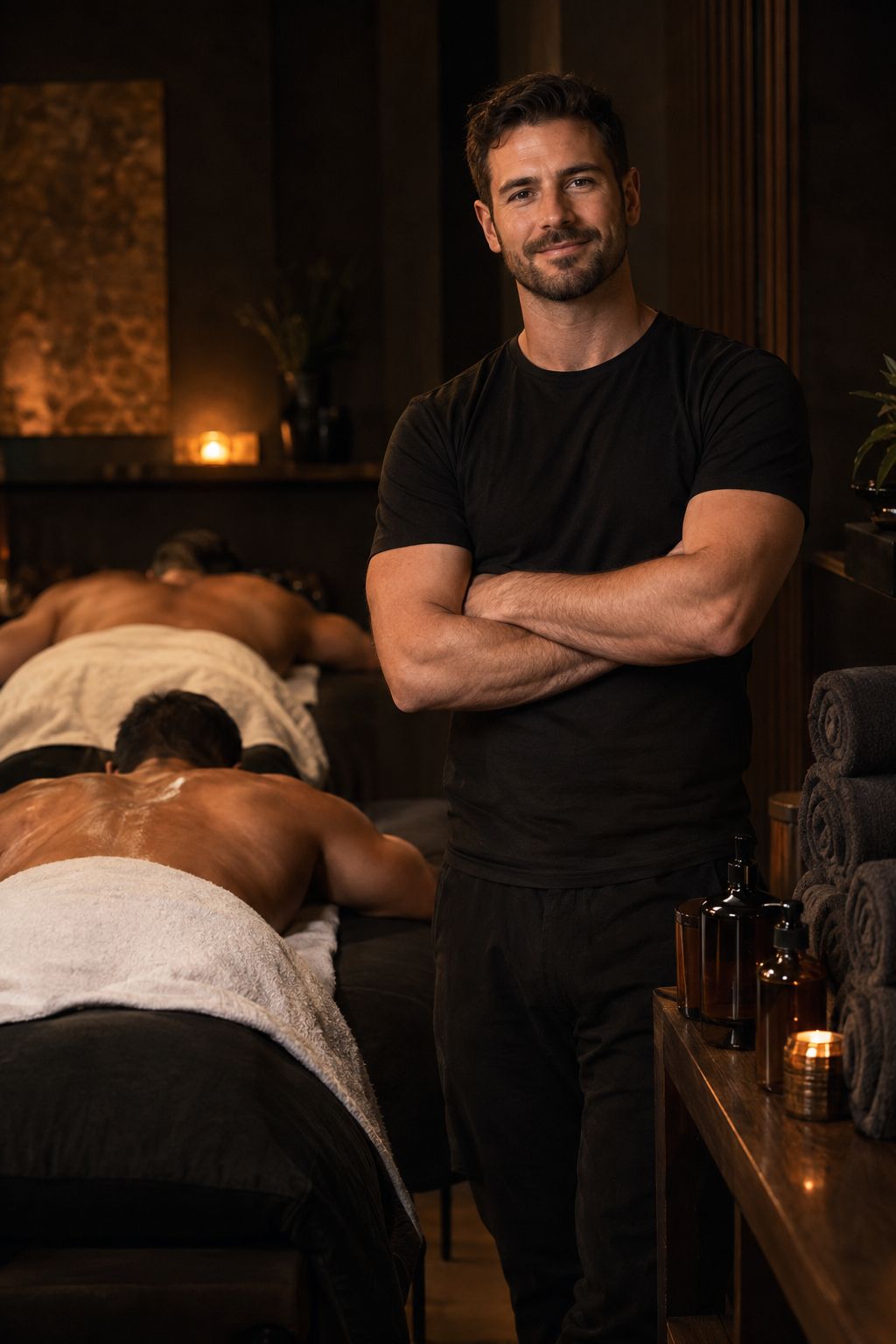 Portrait of a Massage Masters male therapist in the studio